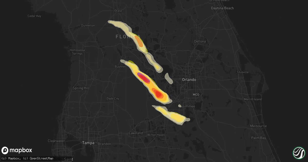 Hail map in Clermont, FL on April 25, 2023