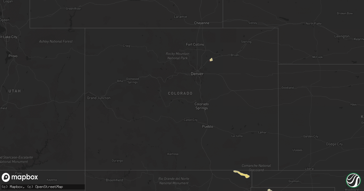 Hail map in Colorado on April 25, 2023