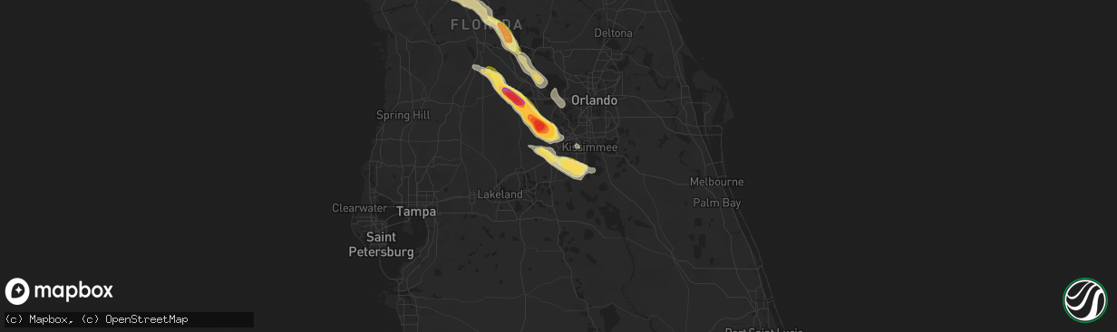 Hail map in Davenport, FL on April 25, 2023