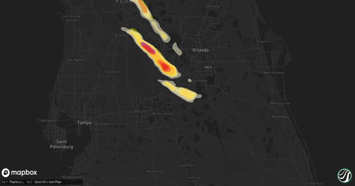 Hail map in Davenport, FL on April 25, 2023