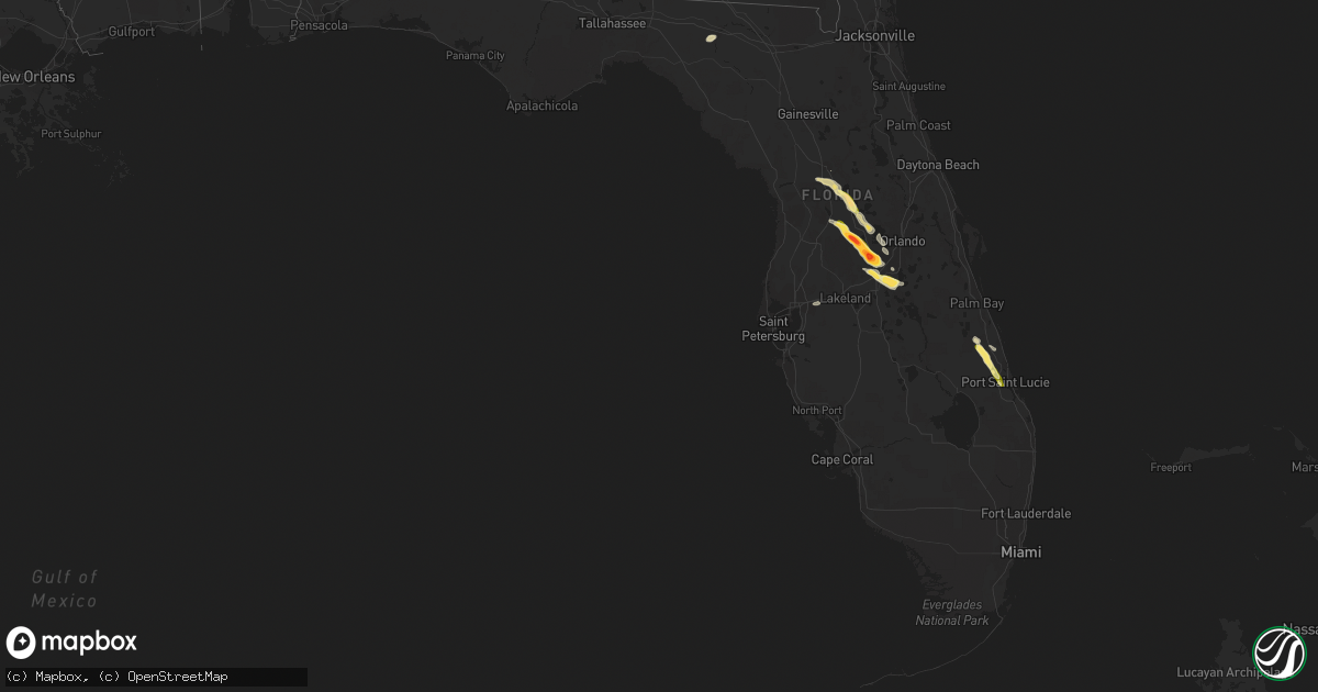 Hail map in Florida on April 25, 2023