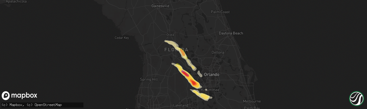 Hail map in Fruitland Park, FL on April 25, 2023