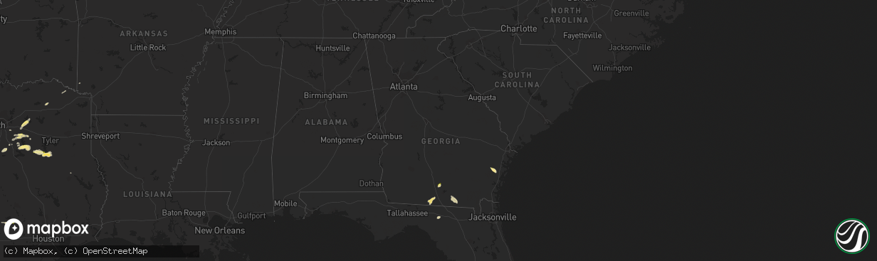 Hail map in Georgia on April 25, 2023