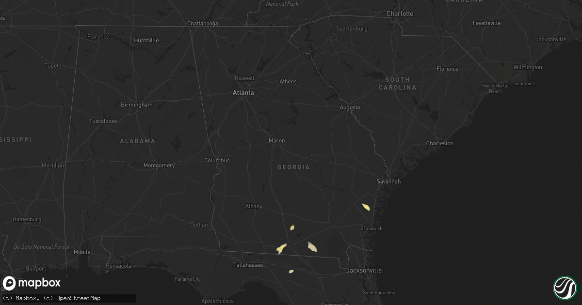 Hail map in Georgia on April 25, 2023