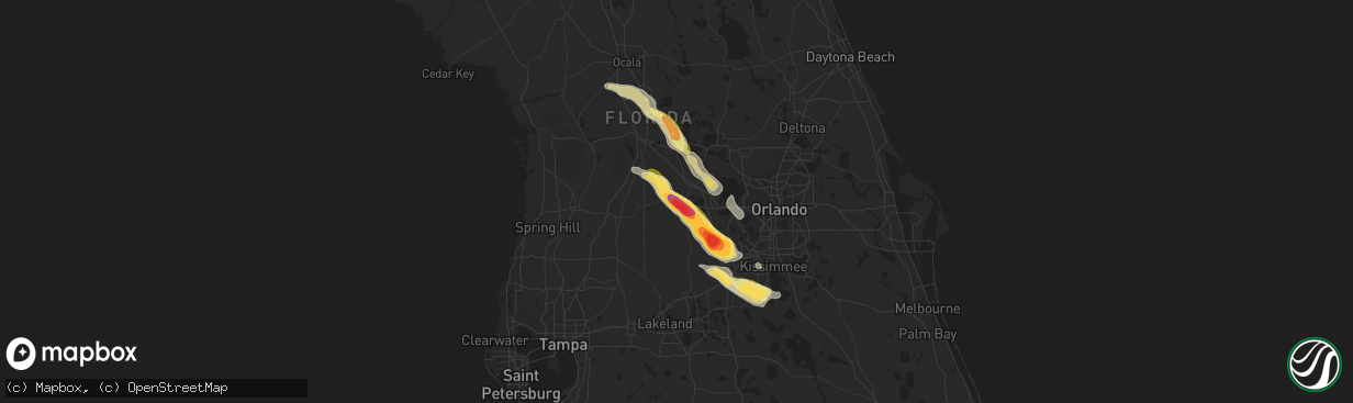 Hail map in Groveland, FL on April 25, 2023