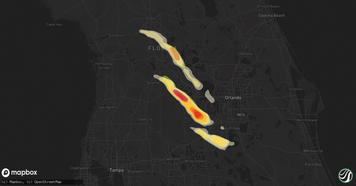 Hail map in Groveland, FL on April 25, 2023