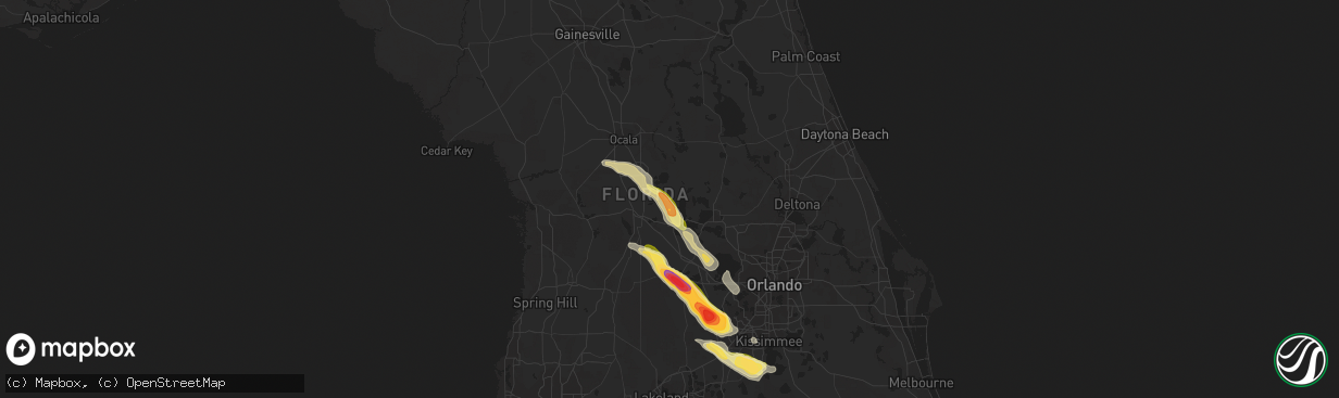 Hail map in Lady Lake, FL on April 25, 2023