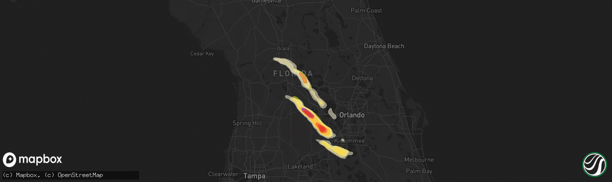 Hail map in Leesburg, FL on April 25, 2023