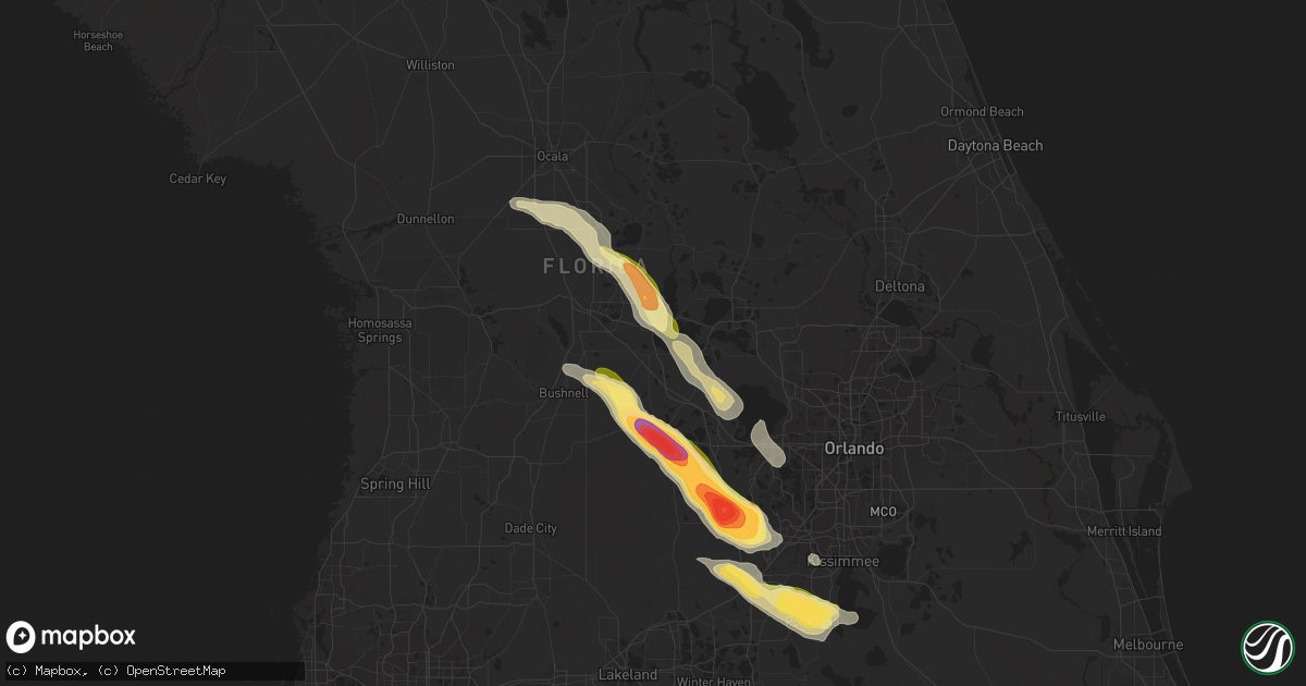 Hail map in Leesburg, FL on April 25, 2023