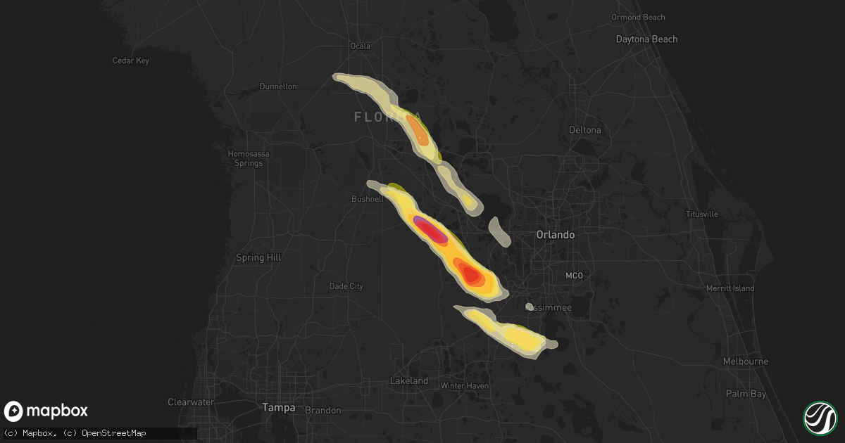Hail map in Mascotte, FL on April 25, 2023