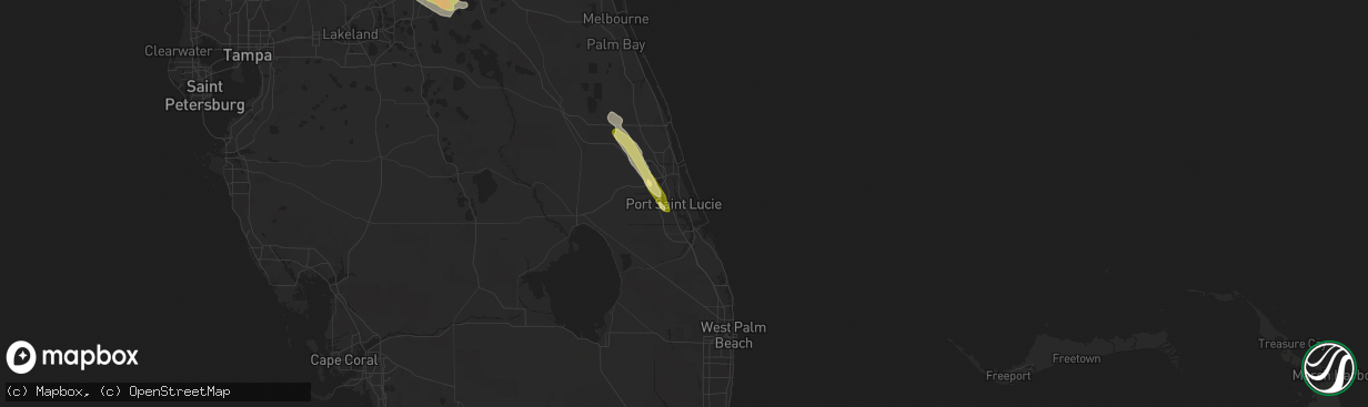 Hail map in Port Saint Lucie, FL on April 25, 2023