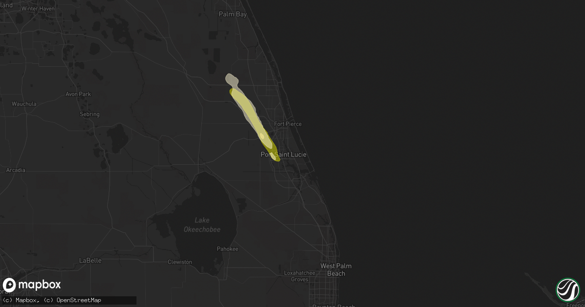Hail map in Port Saint Lucie, FL on April 25, 2023