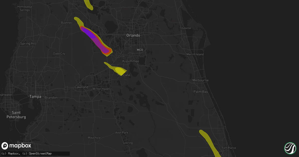 Hail map in Summerfield, FL on April 25, 2023