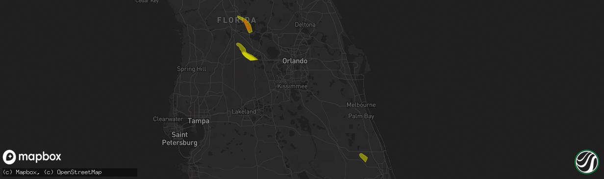 Hail map in Vero Beach, FL on April 25, 2023