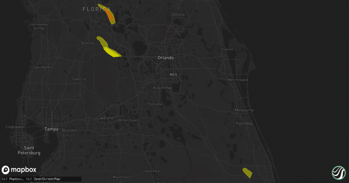 Hail map in Vero Beach, FL on April 25, 2023
