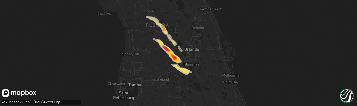 Hail map in Winter Garden, FL on April 25, 2023