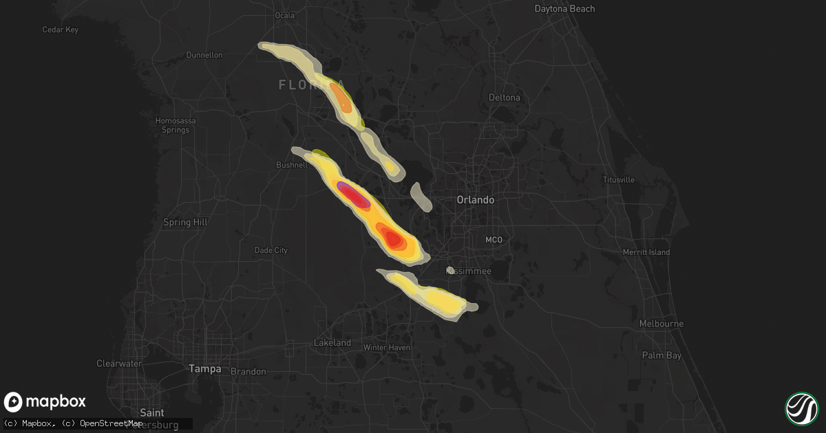 Hail map in Winter Garden, FL on April 25, 2023