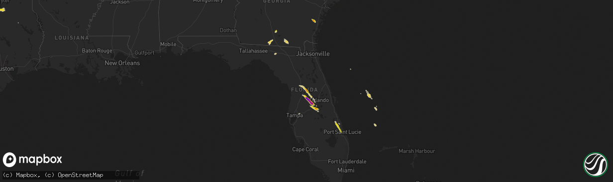 Hail map on April 25, 2023