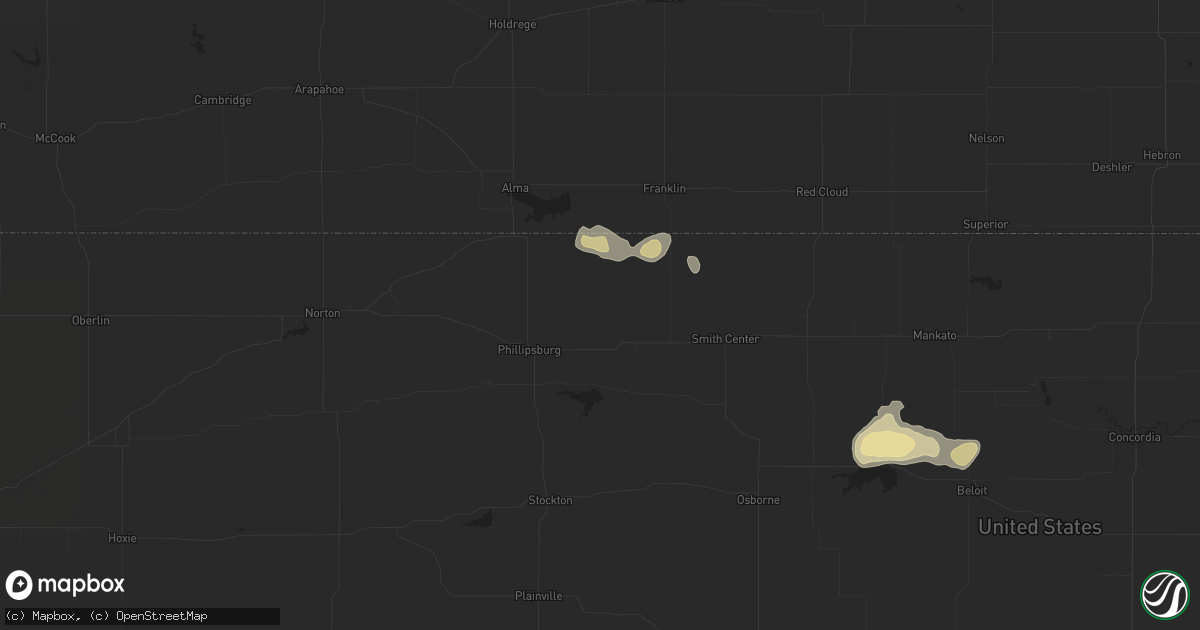 Hail map in Agra, KS on April 25, 2024