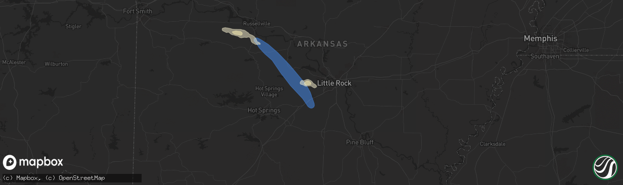 Hail map in Alexander, AR on April 25, 2024