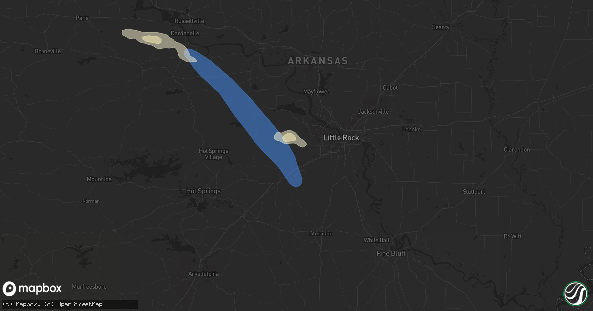 Hail map in Alexander, AR on April 25, 2024