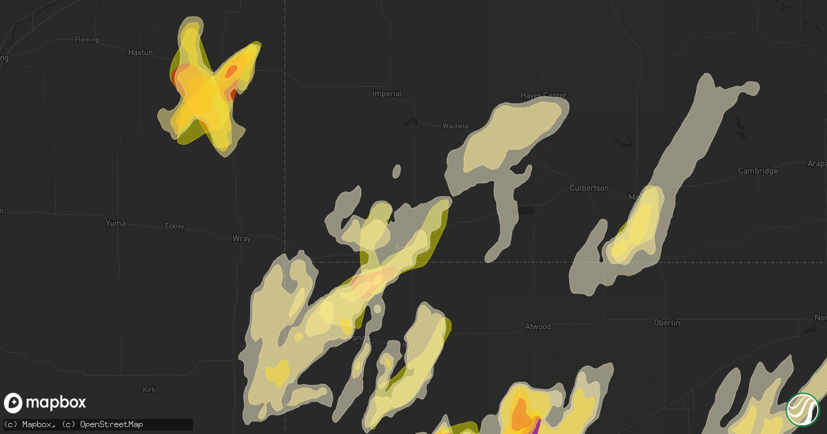 Hail map in Benkelman, NE on April 25, 2024