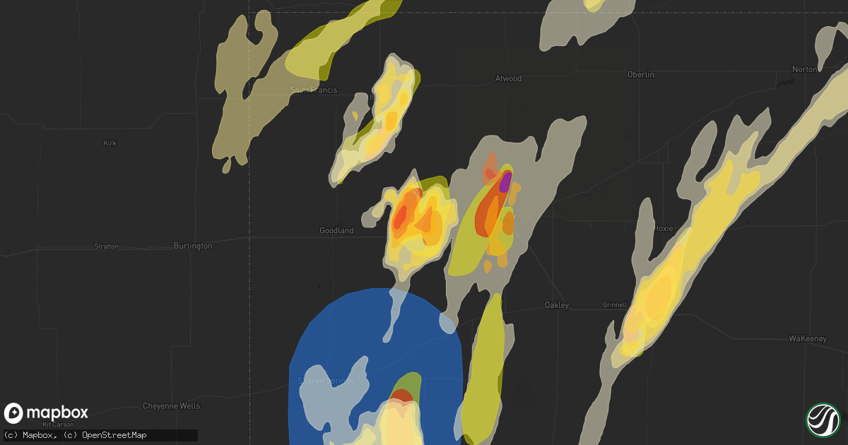 Hail map in Brewster, KS on April 25, 2024