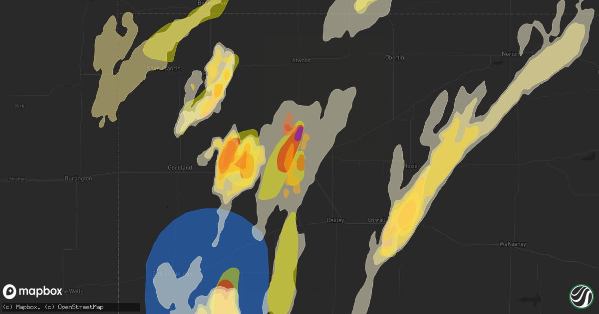 Hail map in Colby, KS on April 25, 2024