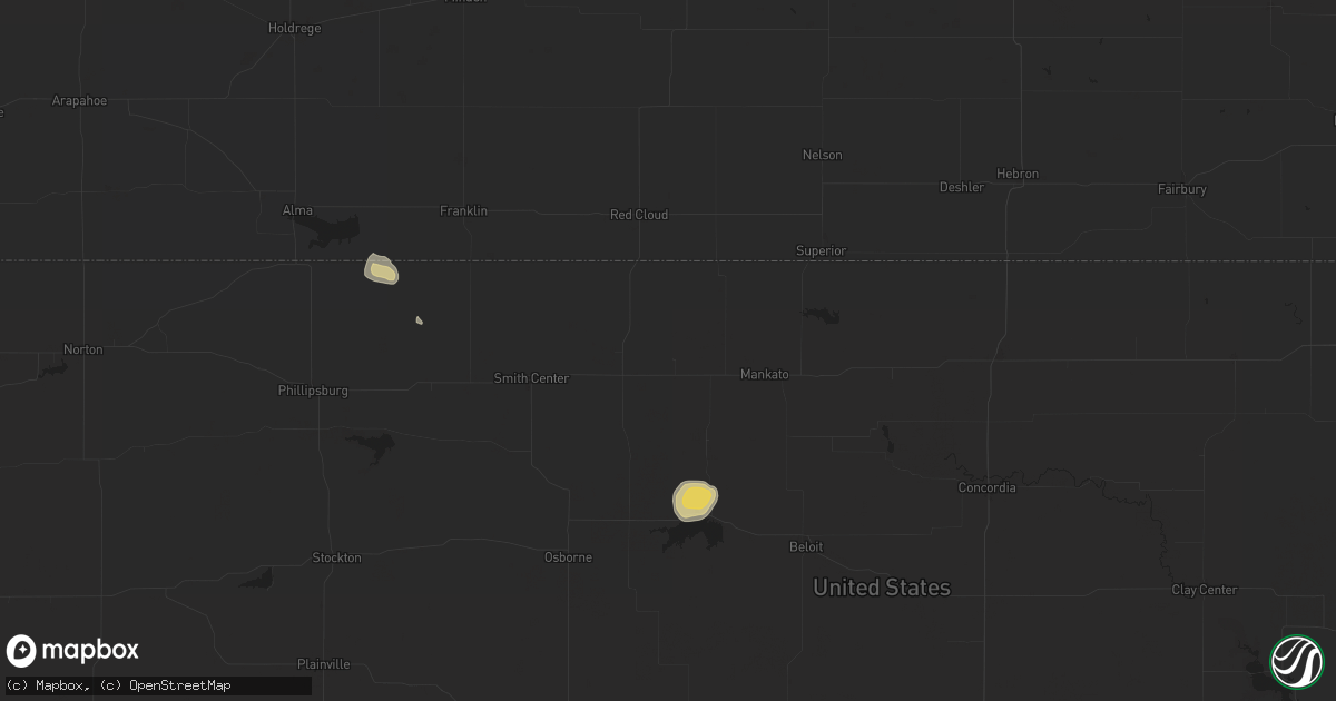 Hail map in Esbon, KS on April 25, 2024