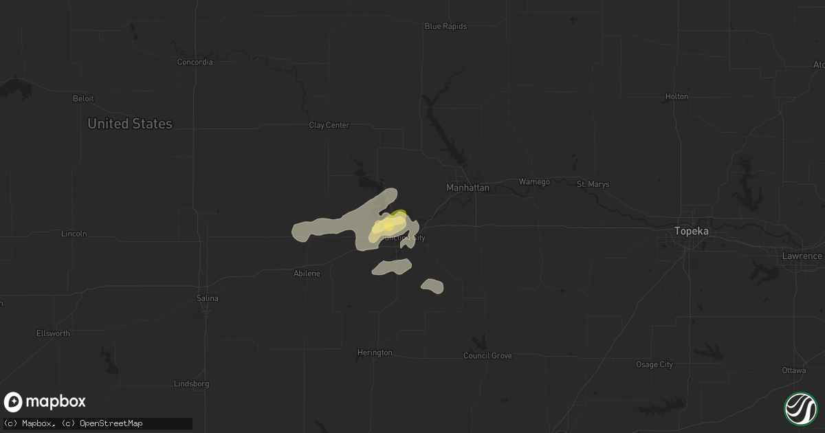 Hail map in Fort Riley, KS on April 25, 2024