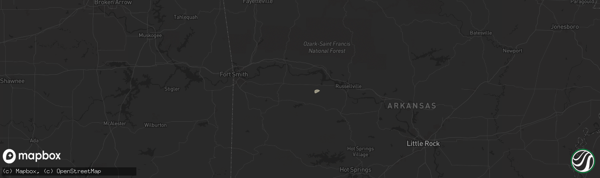 Hail map in Paris, AR on April 25, 2024