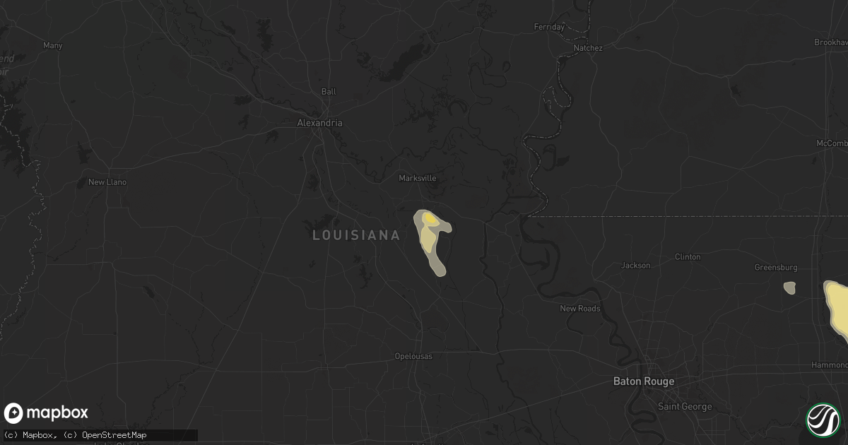 Hail map in Cottonport, LA on April 25, 2025