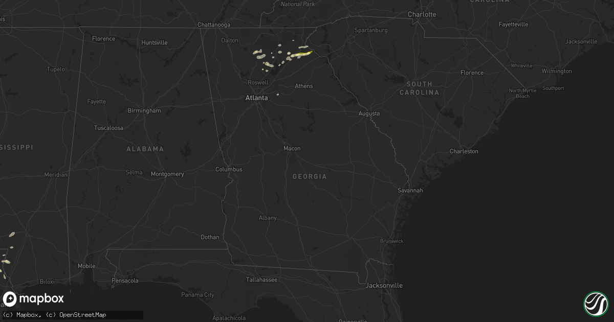 Hail map in Georgia on April 25, 2025