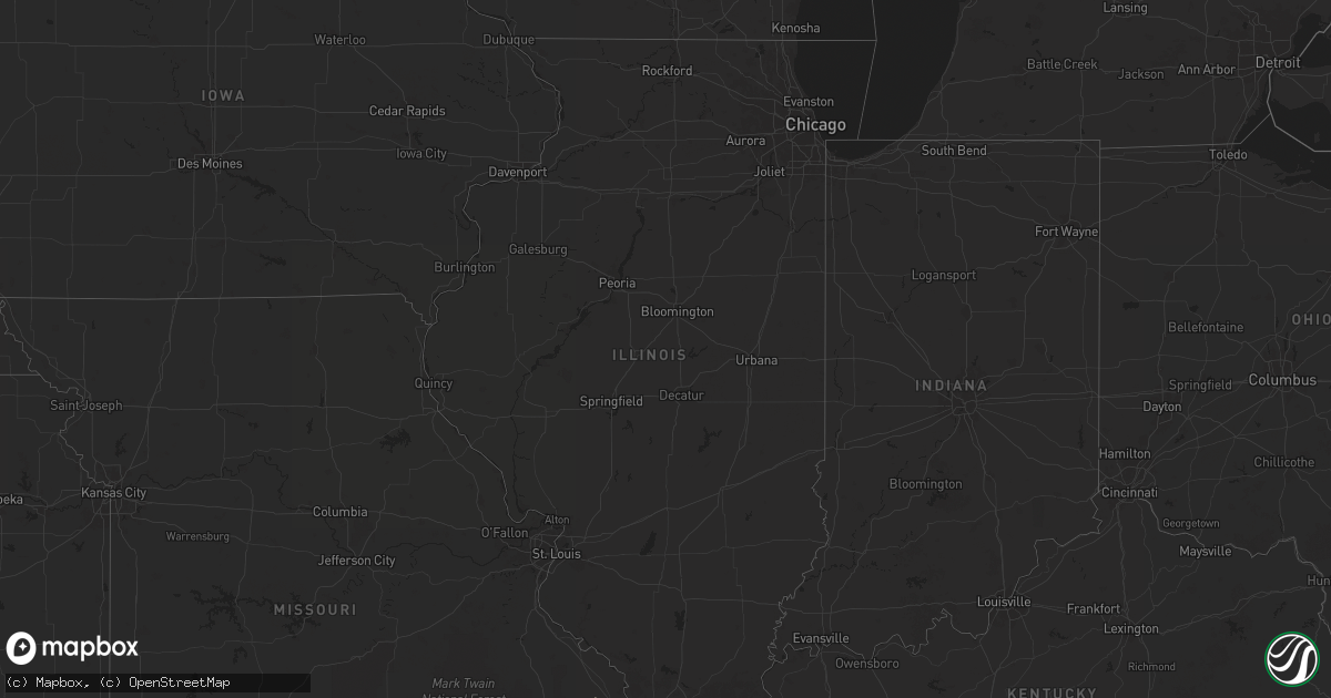 Hail map in Illinois on April 25, 2025