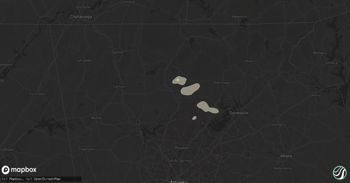 Hail map in Jasper, GA on April 25, 2025