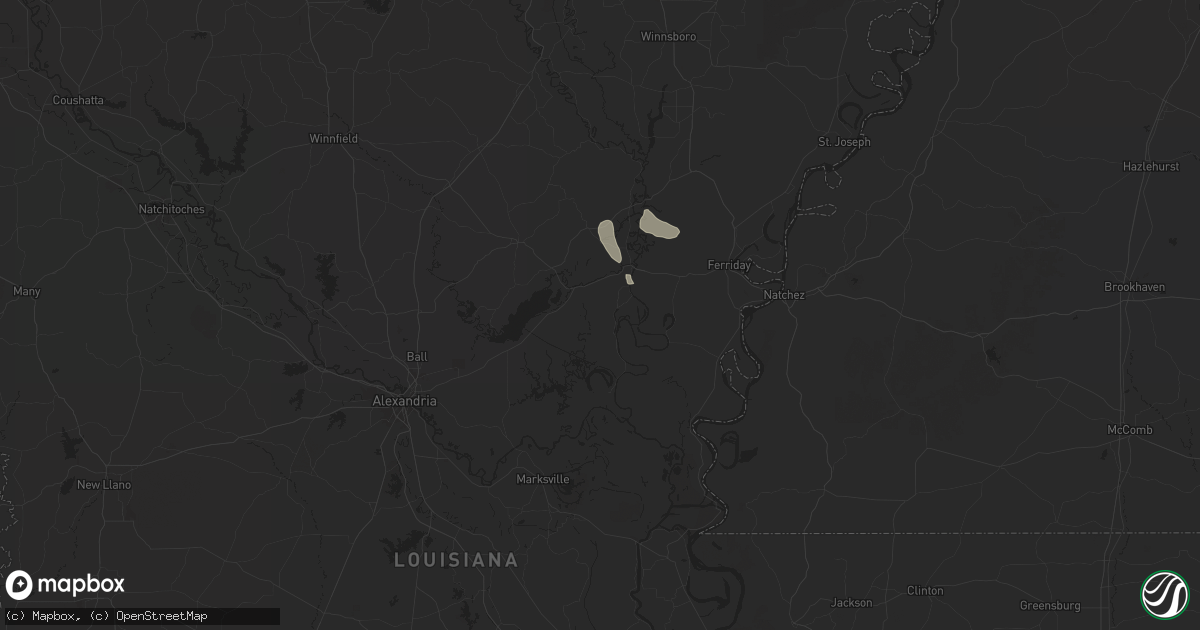 Hail map in Jonesville, LA on April 25, 2025