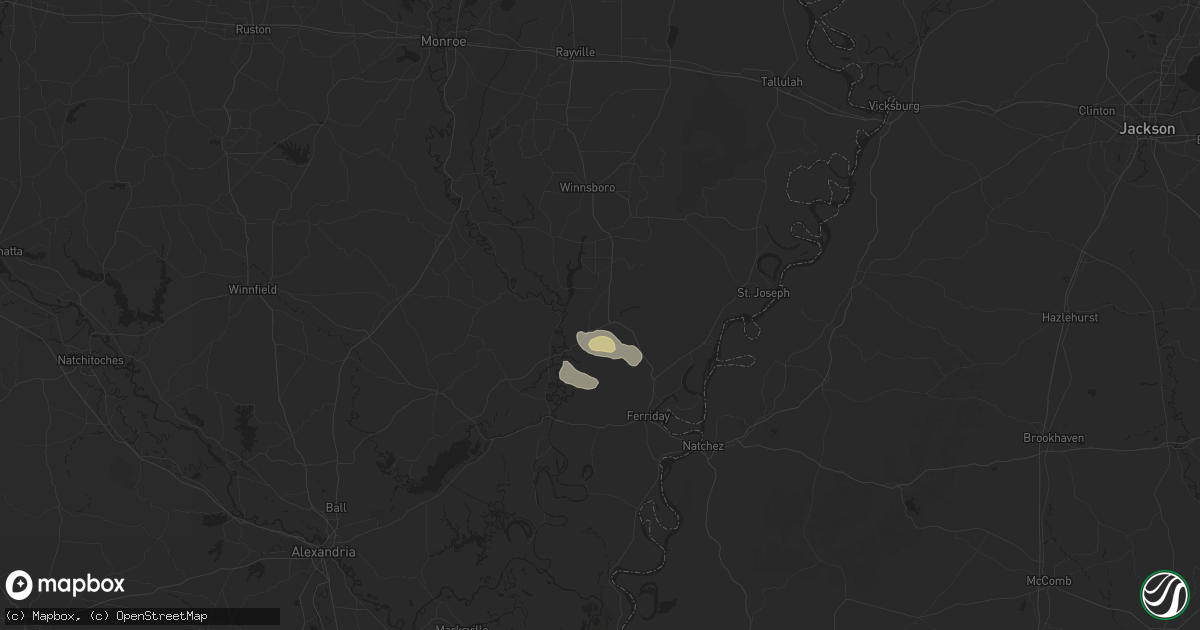 Hail map in Sicily Island, LA on April 25, 2025