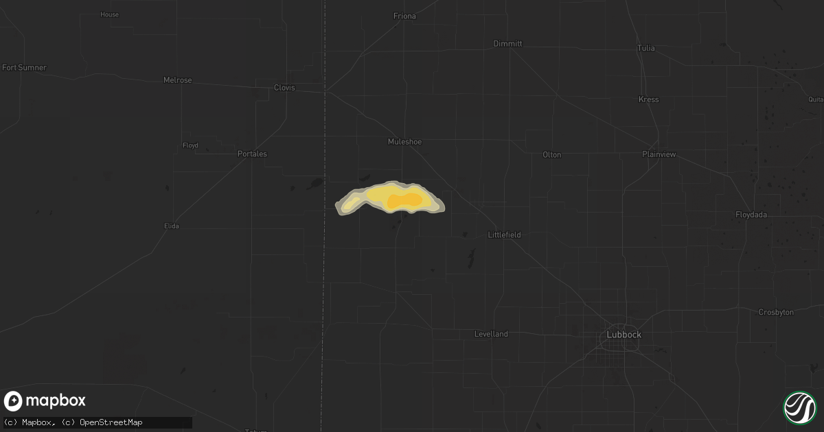 Hail map in Sudan, TX on April 25, 2025