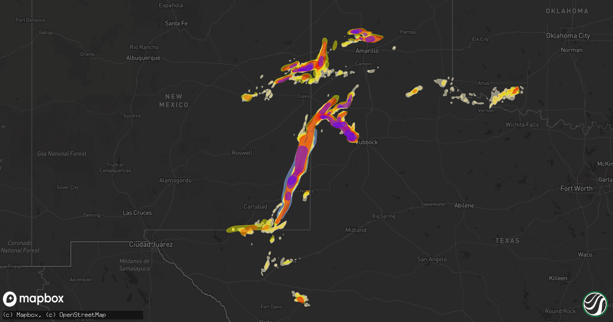 Hail map on April 25, 2025