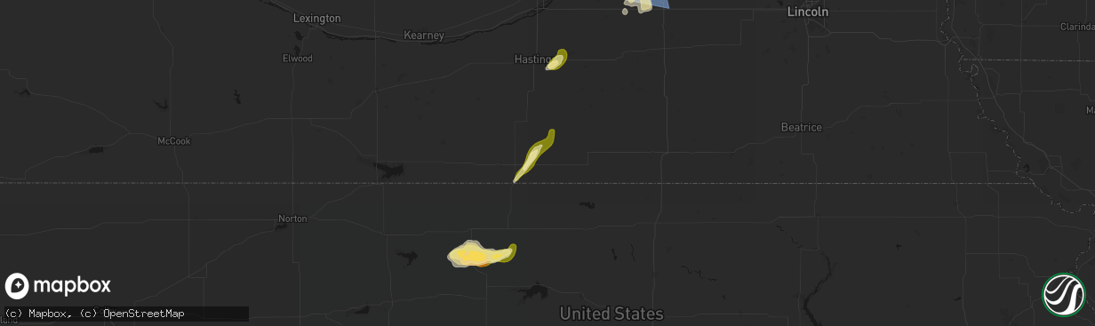 Hail map in Guide Rock, NE on April 25, 2026