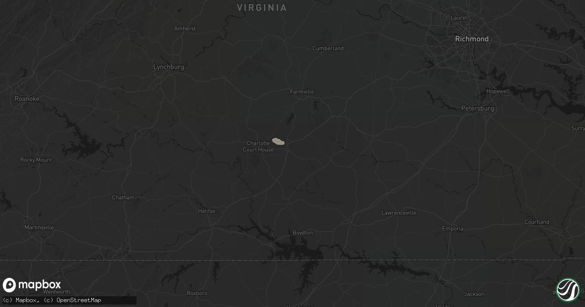 Hail map in Keysville, VA on April 25, 2026