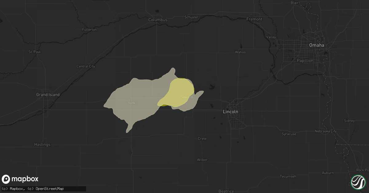 Hail map in Seward, NE on April 25, 2026