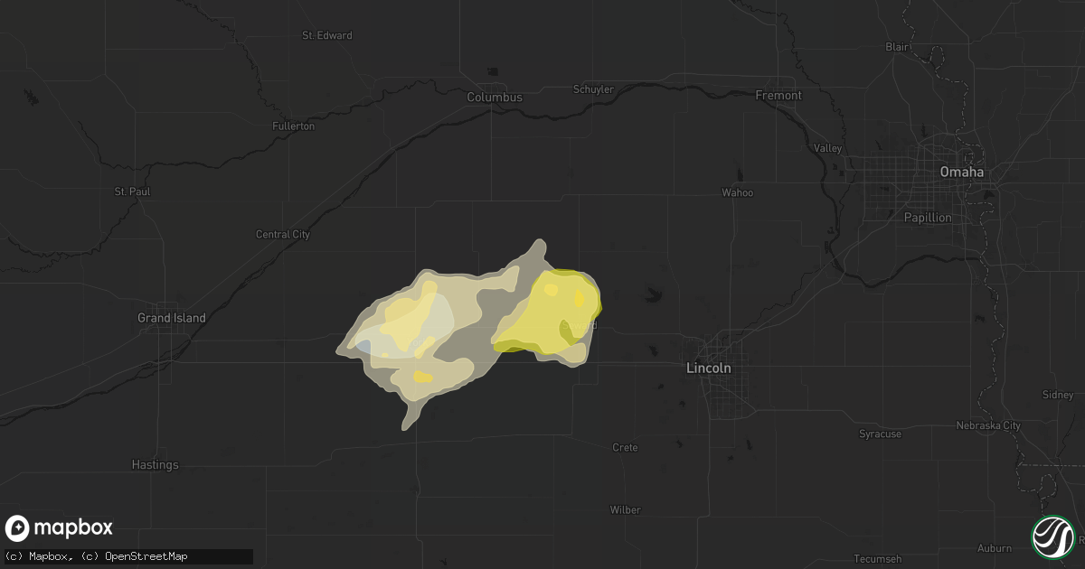 Hail map in Staplehurst, NE on April 25, 2026