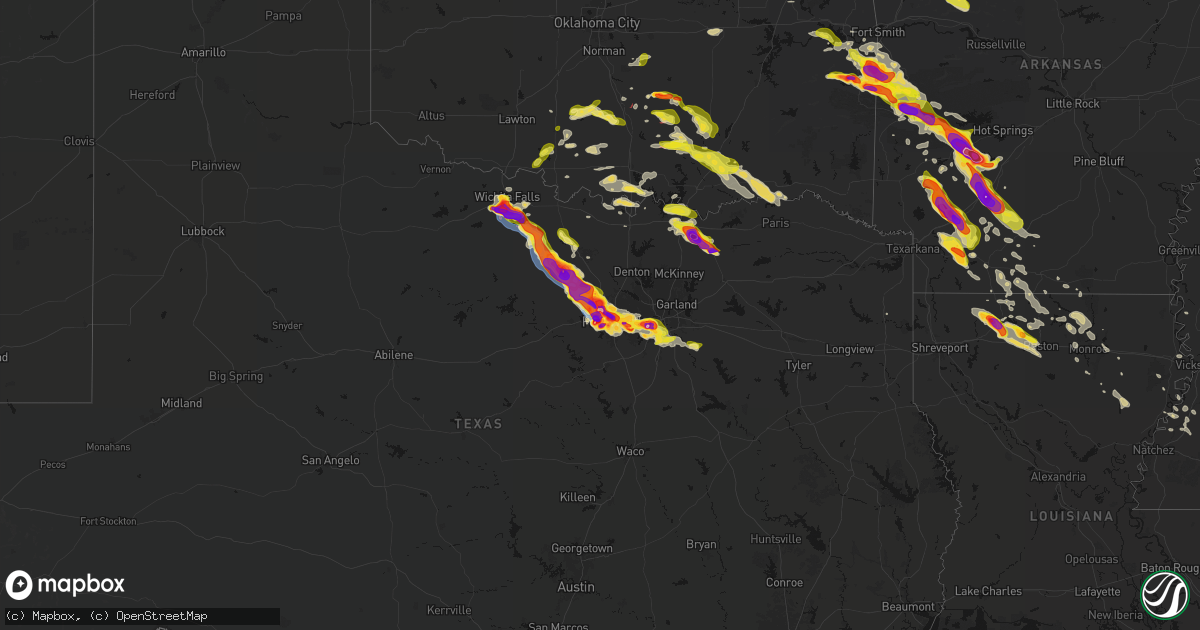 Hail map on April 25, 2026