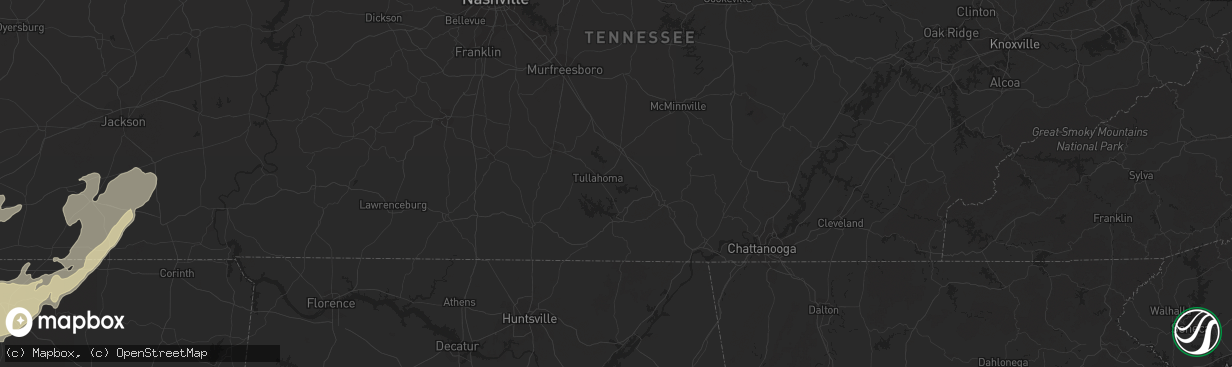 Hail map in Memphis, TN on April 26, 2011