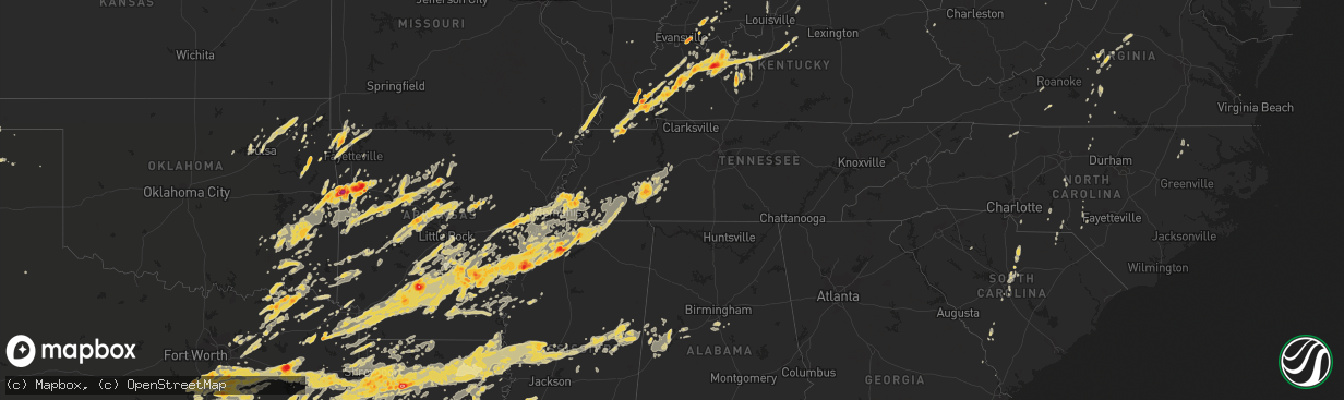 Hail map on April 26, 2011