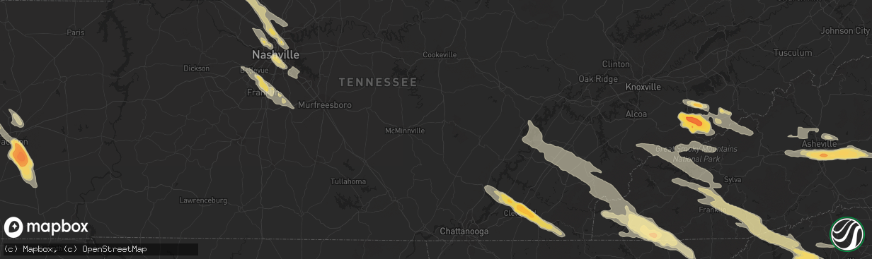 Hail map in Asheville, NC on April 26, 2012