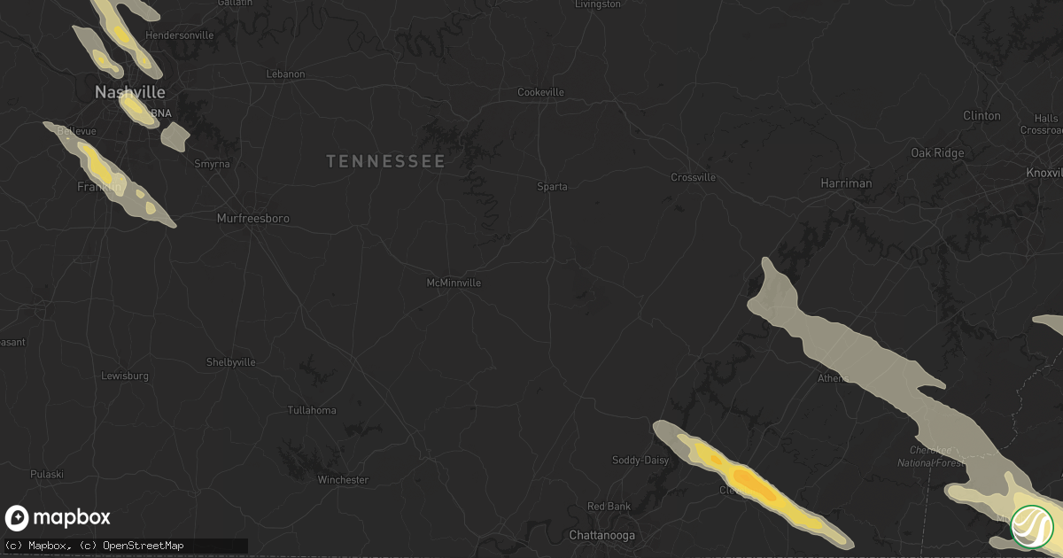 Hail map in Gatlinburg, TN on April 26, 2012