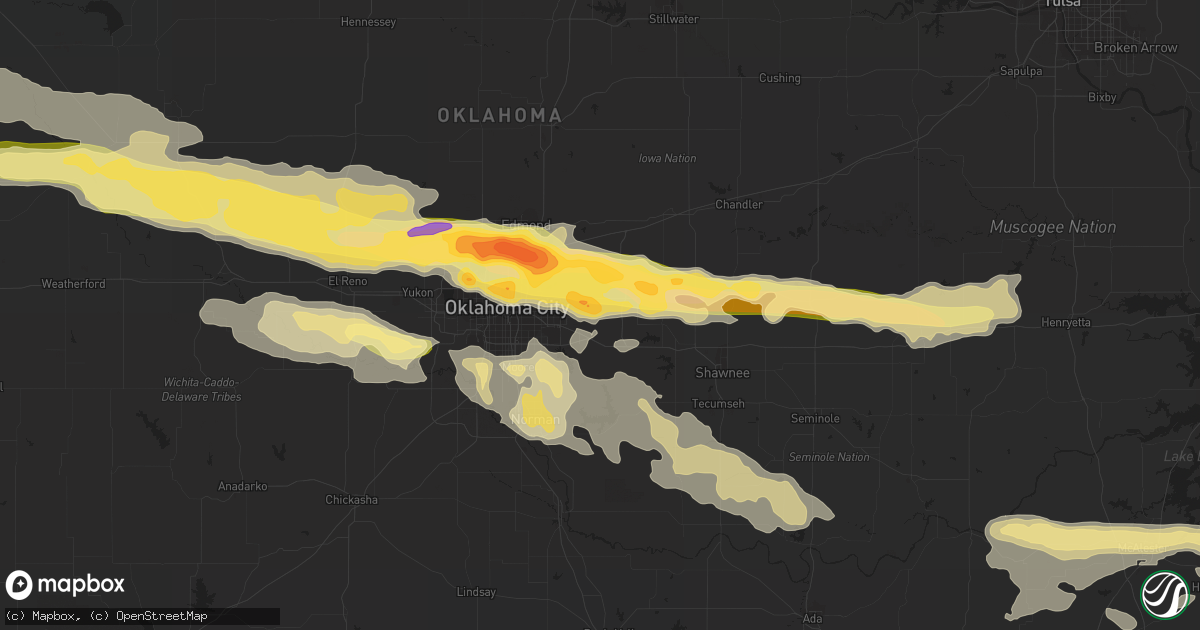 Hail map in Choctaw, OK on April 26, 2013