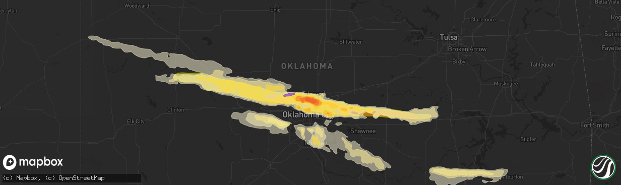 Hail map in Edmond, OK on April 26, 2013